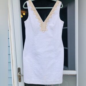Lilly Pulitzer White dress with Gold trim